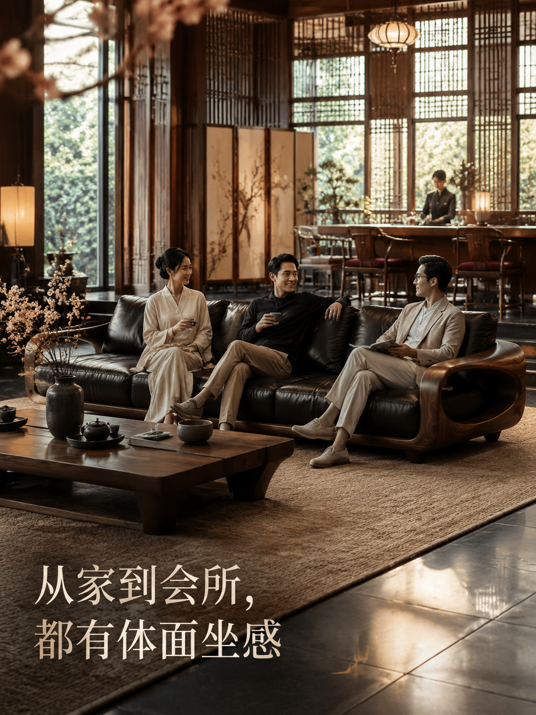 白玉楼图创 AI 生成的实木沙发详情页 04，3:4 竖版规格